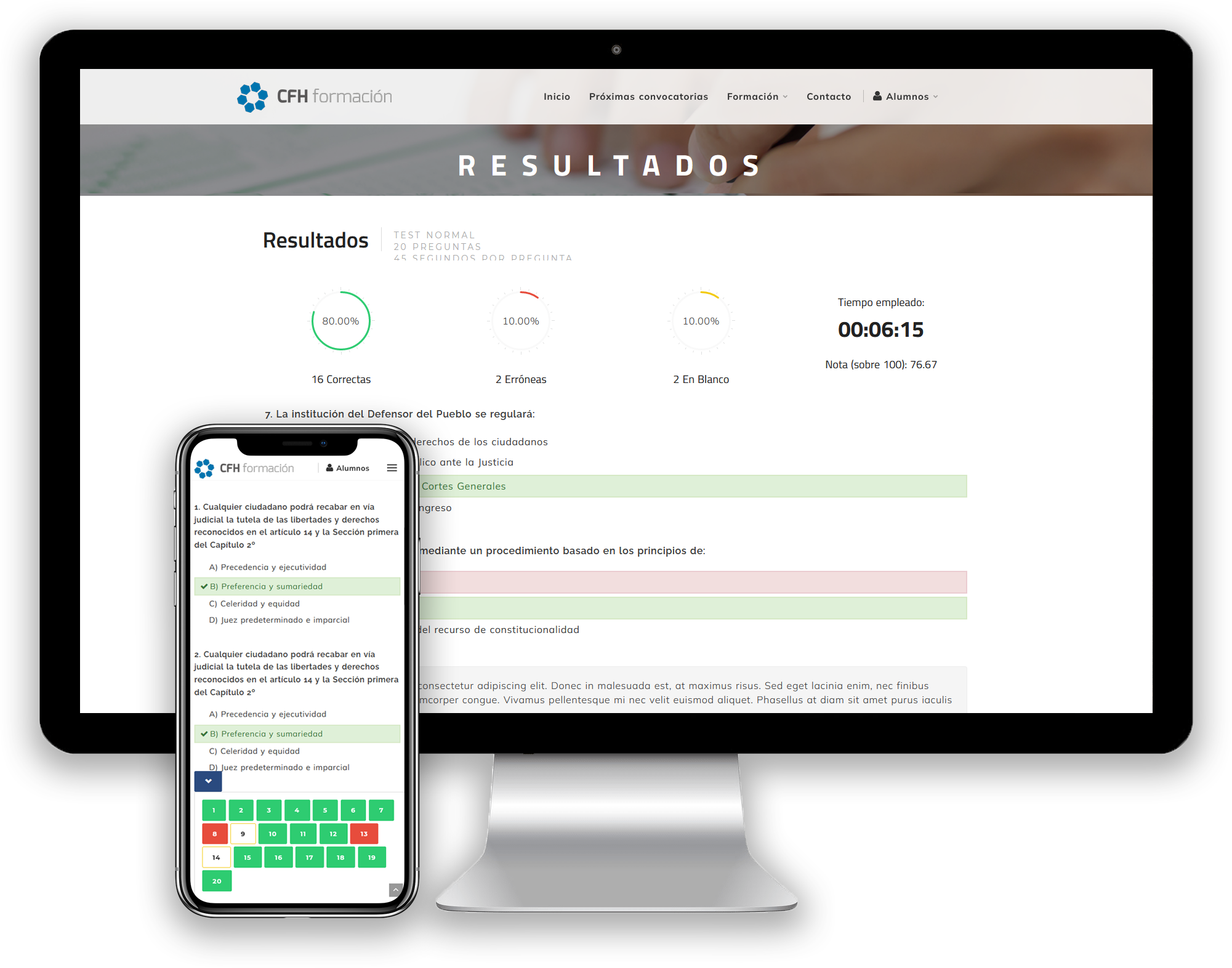 Configurar test online